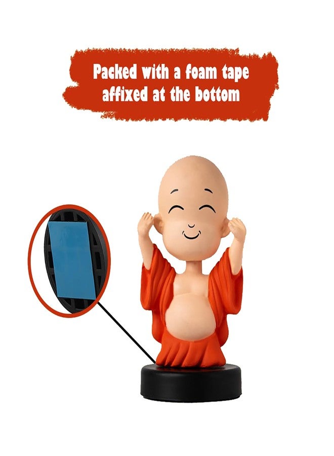 omuda Super Hero Action Figure Limited Edition Bobblehead with Mobile Holder for Car Dashboard, Office Desk & Study Table (Omuda-Bobble Laughing Buddha) - Image 3
